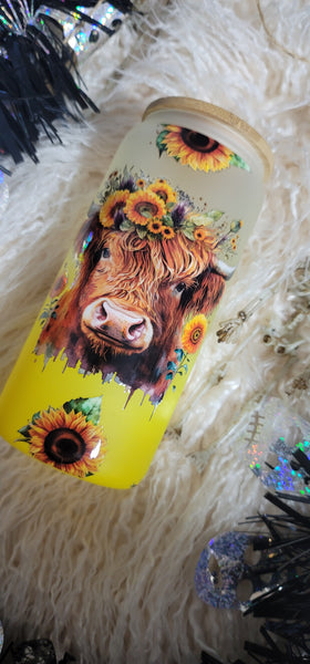 20oz cow ombre yellow