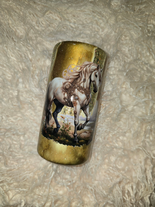 Horse distress skinny can koozie needs final coat